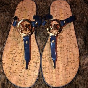 Michael Kors Jelly Sandal women’s 9 Navy Gold